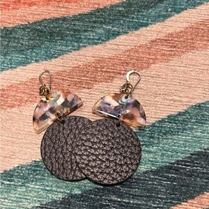 Black and Multicolor Dangle Earrings